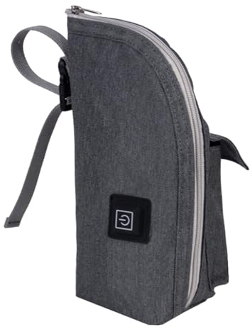 PAMINGONO Tragbarer Babyflaschenwärmer und Isoliertasche mit Reißverschluss für Muttermilch Wiederverwendbar Stoßfest USB kompatibel für Unterwegs und Reisen
