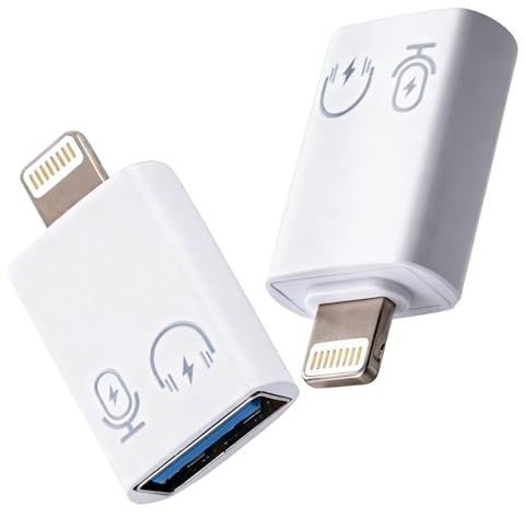 BTFO 2pcs Male to USB Female Adapter OTG Data Sync Cable, to USB A Converter for iPhone 14/13/11/12/Pro Max/Mini/XR/X/XS/8/7, Fits Camera Mouse MIDI Keyboard Card Reader