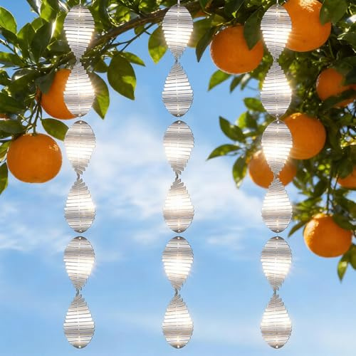 3 Stück Reflektierende Vogelabwehr Windspiel, 3D Windspiel aus Edelstahl zur Vogelabwehr, Runden Reflektierende Windspiels Vogelabwehr für Garten Balkon Innenhöfe - Effektive Tauben und Schwalbenabweh