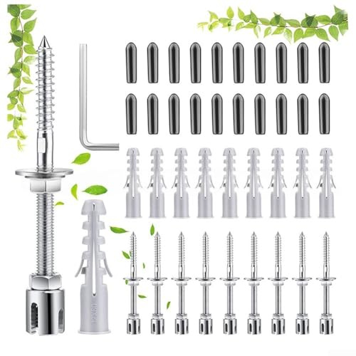 NiuLumea Rankhilfe aus Edelstahl für Kletterpflanzen DIY Garten Stützsystem mit umfangreichem Zubehör (10 + Zubehör)