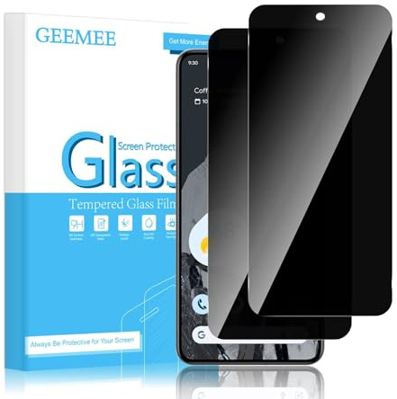 GEEMEE para para Google Pixel 8 Pro Protector de Pantalla de Privacidad, 2 Piezas Anti-espía Alta Sensibilidad, Sin Burbujas Cristal Templado Screen Protector
