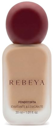 REBEYA Fondotinta idratante leggero 03 illuminante levigante lunga tenuta con niacinamide - effetto seconda pelle blurring coprenza modulabile media alta - fondotinta luminoso naturale viso