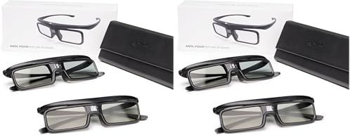 AWOL VISION DLP Link 3D-Brille, wiederaufladbare aktive Shutterbrille, kompatibel LTV-2500, LTV-3500, Vanish TV und Anderen DLP-Link 3D Projektoren (2er-Pack) (Packung mit 2)