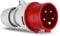 REV CEE-Stecker, 400V, 16A, 5-polig, 3Ph + N + PE, IP44, rot