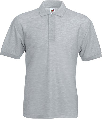Fruit of the Loom 65/35 Polo, Men's Polo Shirt, Grey, L