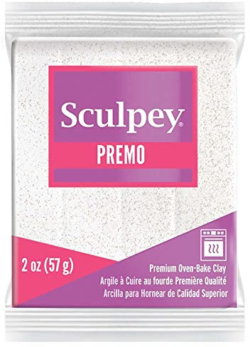 Sculpey Premo Polymer Clay, White Glitter, OSFA