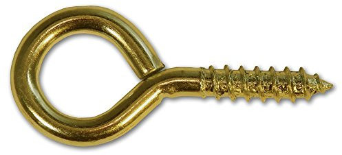 Merriway BH02810 (20 Pcs) EB Steel Screw-In Eye, 25mm (1 inch) Brass Plated - Pack of 20 Pieces