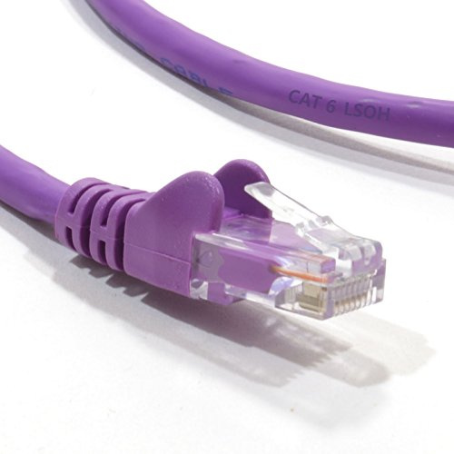 kenable CAT6 Ethernet Cable RJ45 Network Patch Lead LSZH Low Smoke Copper Clad Aluminium Purple 1m