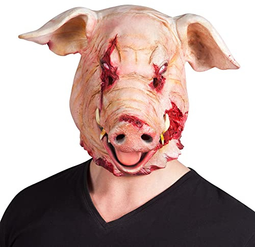Boland - Latex Kopfmaske Blutiges Schwein für Erwachsene | Maske für Horror Kostüme, Karneval, Halloween und Mottoparty, Zombie, Tierkostüm