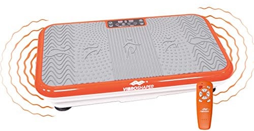 Mediashop Vibro Shaper – Fitness Vibrationsplatte unterstützt bei Muskelaufbau und Fettverbrennung – Vibrationstrainer für alle Muskelgruppen – inkl. Fitnessbänder – orange