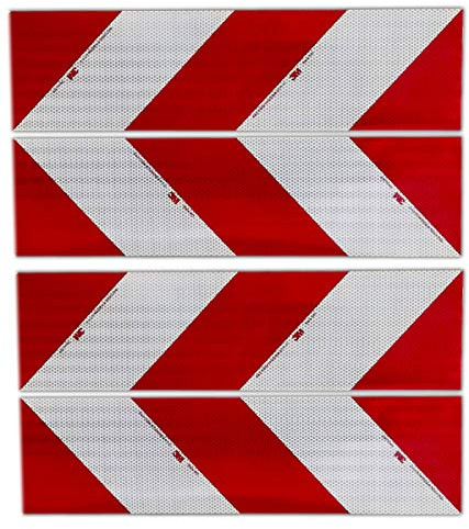 UvV 3MMAG4S - TüV magnetische 3M 823i Hochleistungsfolie 4fach Set je 141x564mm Kfz-Warnmarkierung Anwendungspaket Magnetfolie bis 200 km/h