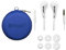 DEVICEMATE in-Ear Headphones, Wired Earbuds, Ergonomic Earphones. Stereo, Noise Isolating, Comfort Fit, Durable Quality, Compatible with Apple & Android Devices. No Mic. Blue Earbud Case