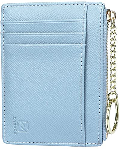 ZhaoCo Portafoglio Donna Piccoli, Sottile Portamonete con Cerniera in Pelle PU Porta Carta di Credito per Donna Ragazza Signore - Blu