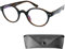Professor Lesebrille mit Runden ovalen Gläsern - mit Gratis Etui, Vintage Retro Stil Kunststoff Rahmen (Leopardenmuster), Lesehilfe Herren und Damen +1.5 Dioptrien