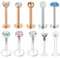 MODRSA 16G Durchsichtig Acryl & Chirurgenstahl Lippenpiercing Stud Labret Piercing Tragus Helix Piercing Bioflex Lippen Retainer Schmuck 8MM Stab