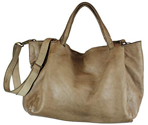 BZNA Bag Diana taupe Italy Designer Damen Handtasche Schultertasche Tasche Leder Shopper Neu