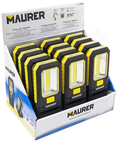 MAURER TORCIA A LED PIEGHEVOLE CON CALAMITA, Nero E Giallo, MM.155X60X23