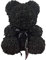 FeiWen Ours Fleur Rose 10 Pouces Ours en Peluche Fleurs artificielles Fête des mères,La Saint-Valentin, Anniversaire avec Douche Nuptiale (Noir)