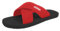 Kilter Men's Axis Lightweight Cross Strap Slip-On Summer Slider Sandal - Black & Red - 6 UK