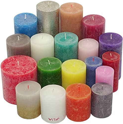 6 kg Rustic Stumpenkerzen durchgefärbt Rustik Qualität Kerzen Set Kerzenpaket Mix gemischt nach Farben (Bunt 08)