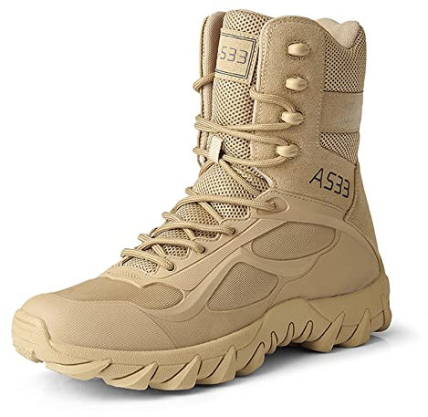 Stivali da Combattimento Militari da Uomo con chiusura lampo Arrampicata Traspirante Scarpe da Trekking Stivaletti da Allenamento dell'Esercito Stivaletti Tattici Jungle Desert attività all'aperto