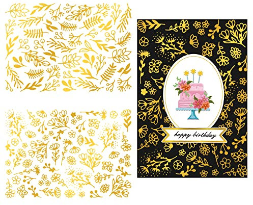 ORIGACH 2 PCS Blume Hintergrund Heißfolien-Platte Metall für DIY Scrapbooking Papier Karten dekorieren Prägefolie handgemachte Handwerk