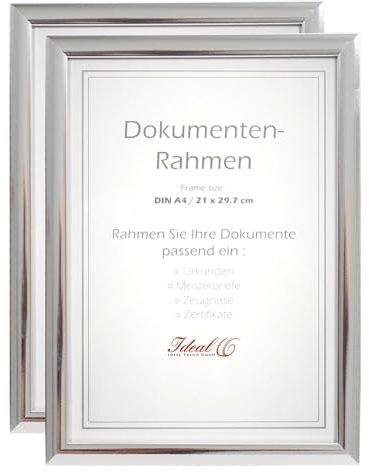 IDEAL TREND 2er 3er 5er 10er Pack Dokument Bilderrahmen 21x29,7 DIN A4 Urkunde Foto Rahmen: Farbe: 2er Pack Silber