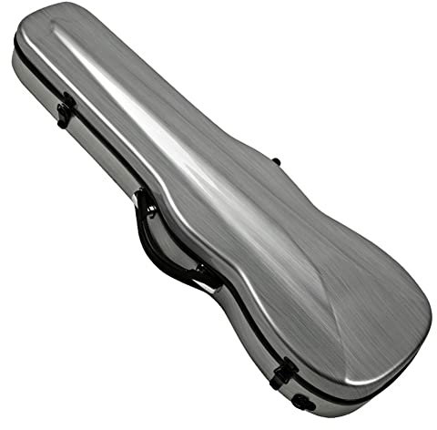4/4 Geigenkoffer Kohlefaser Fiberglas Geigenkoffer Leichter tragbarer Geigenkoffer in voller Größe mit eingebautem Hygrometer mit Tragegurten (Color : Silver)
