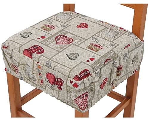 Cuscino coprisedia Lavabile con Fascia Elastica Cal T Rosso LUXORY Cuscino Sedia Tirolese Cucina.