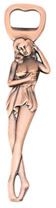 Décapsuleur portable en forme de femme sexy - Outil d'ouverture de bouchon de bouteille de vin - En bronze - 3,5 x 15,7 cm