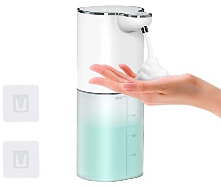 Foam Soap Dispenser Automatic, Dalugo 400ml Rechargeable Wall Mounted Soap Dispenser with 4 Adjustable Levels, IPX5 Waterproof Touchless Soap Dispenser for Bathroom and Kitchen, White