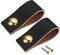 sourcing map Leather Drawer Pulls, 2.5 2Pcs Leather Furniture Handles Drawer Knobs Pulls with Screws for Dressers Drawers Cabinet Doors, Black/Gold/Gold
