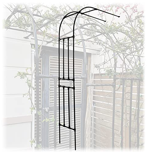 Seitlicher Rosenbogen, runder Gartenbogen aus Metall, Kletterpflanzen, Arcade-Pergola-Gartenlaube, für Terrassenhochzeit im Freien und romantische Abenddekoration (Farbe: Schwarz, Größe: 60