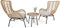 di volio Polyrattan Sitzgruppe für 2 Personen Sorrento - Balkonmöbel Set 3 teilig Zwei Stühle und Tisch – kleines Lounge Balkonset für Terrasse Garten Balkon