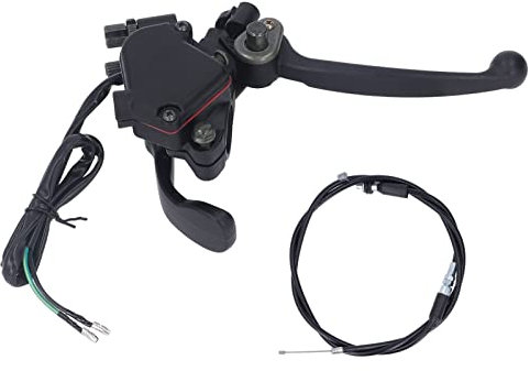 7/8 22mm Thumb Throttle Cable with Dual Brake Lever Assembly, Compatible with 50cc 90cc 150cc 250cc ATV