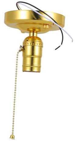 Housoutil 1 Juego De Interruptor De Cremallera Vintage Lámpara De Techo Decoración Retro Base De Luz E27 Base De Luz Con Cadena Interruptor De Lámpara Cadena Interruptor De Luz Colgante