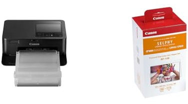 Canon Selphy CP1500, stampante fotografica a sublimazione wireless nera & Rp-108 Ink Paper, Bianco, 20 x 12 x 8 cm