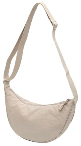 Crossbody Bag Nylon Crescent Bag Women Lightweight Small Hobo Bag with 2 Pack Inner Dumpling Bag Casual Adjustable Pink, U-beige, Lässige Umhängetasche