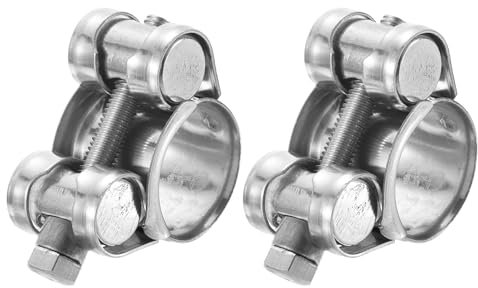 sourcing map 2Pcs T-Bolt Hose Clamp Working Range 17-19mm 304 Stainless Steel Intake Intercooler Clamps Adjustable Tube Clamps for Tubes Pipes