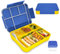 IJIAMY Brotdose Kinder mit Fächern, 1300ml Jausenbox Kinder, Auslaufsicher Bento Box, Lunchbox Kinder, Vesperdose für Kindergarten & Schule (blue-yellow)