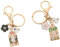 Hoshisea 2 Stück Sakura-Schlüsselanhänger, Glücksbringer Anhänger, Japanischen Stil Maneki Neko Schlüsselring, Für Geldbörsen, Schlüsselanhänger, Geschenke(Gesundheit, Amulett)