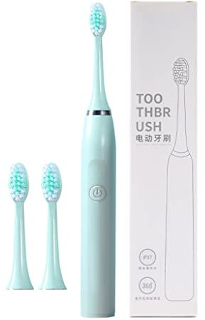 Cepillo de dientes eléctrico portátil con 3 cabezales de cepillo de alta densidad que duran 180 días, cepillos de dientes ultrasónicos alimentados por AA, cepillo de dientes eléctrico para adultos