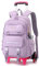 IvyH Trolley Schulrucksack für Mädchen Jungen - Wasserdichter Rucksack mit Rollen für für Kinder und Teenager im Alter von 7-14 Jahren, Lila，30L
