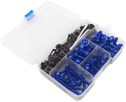 SLIMES Werkzeugkasten Motorrad Verkleidung Schrauben Kit Karosserie Schrauben Mutter Für Xvs 650 1100 Aerox 50 155 Aerox155 Raptor 700 LTZ 400 Xmax300 (Color : Blu)