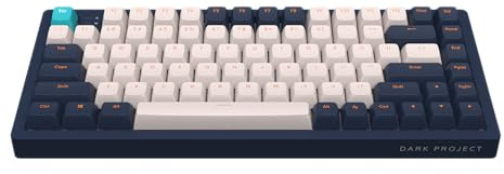 Dark Project RGB ANSI Englische Gaming Mechanische Tastatur, KD83A Elfenbein/Marineblau