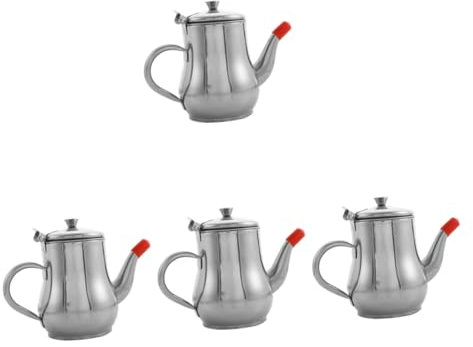 MAGICLULU 4 Pezzi in Acciaio Inox Filtro Pentola Contenitore Oli da Cucina Grasso Può per Cucina Filtro