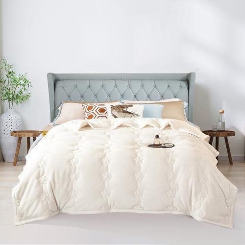ShowyLive Kuscheldecke Flauschig Decke Sofadecke Fleecedecke Flanell Couchdecke Für Bett Sofa Schlafzimmer Büro- Dicke & Warm Wohndecke für Couch Sofaüberwurf (Beige, 180x200CM)