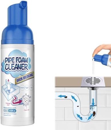 Japanese Drain Foam Cleaner, Drain Cleaning Foam, Japanese Toilet Cleaning Foam Drain Cleaner, Powerful Sink and Drain Cleaner, Drain Cleaner Hair Clog Remover Foam for Kitchen Drain, Sinks, Tubs (1)