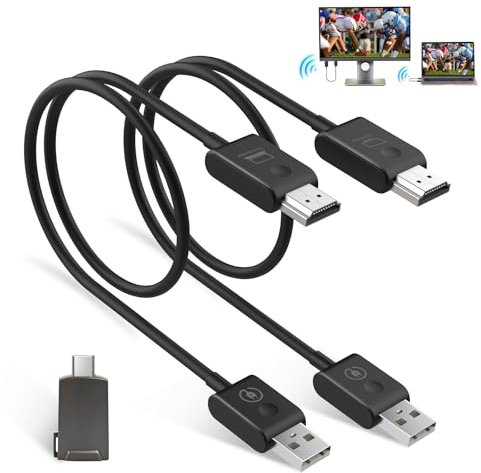 Moman Wireless HDMI Transmitter und Receiver CS6, 1080P HDMI Funkübertragung Extender für Streaming Video 20m/65FT 5GHz Audio von HDTV Smatrphone Projektor Kamera Monitor PC Laptop PS3/4/5