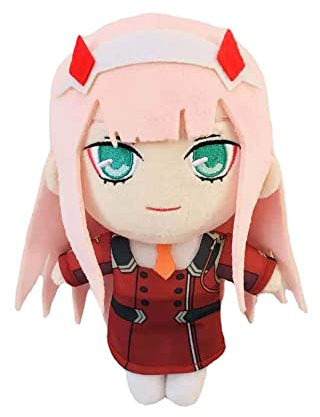 Gooyeh Anime Zero Two Figur Plüschpuppe, Darling in the Franxxx Plüschtier Sammlerstück Zuhause Sofa Dekoration Ornamente Heimdekoration 20CM